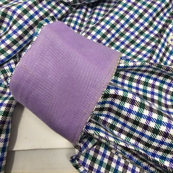 Bugatchi Shaped Fit Button Up Dress Shirt Size XL Men's Long Sleeve Flip Cuff Mu - Picture 4 of 6